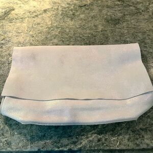 Tracey Tanner metallic silver leather clutch.